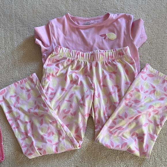 Youth Girls Lemon Print Pajama Set - Short Sleeve Top, Pants & Shorts - Picture 3 of 3